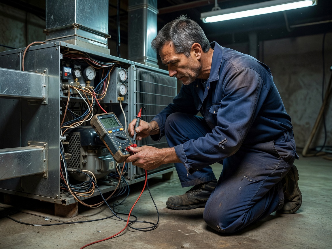 Diagnostic multimeter on HVAC